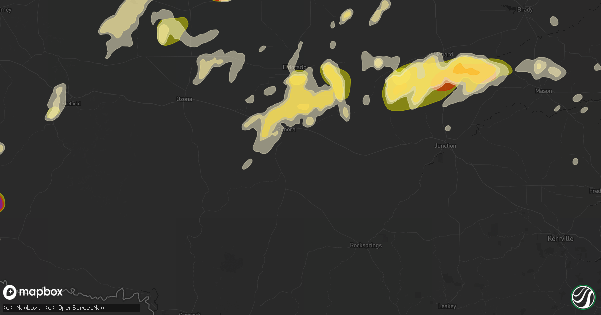 Hail map in Sonora, TX on May 19, 2026