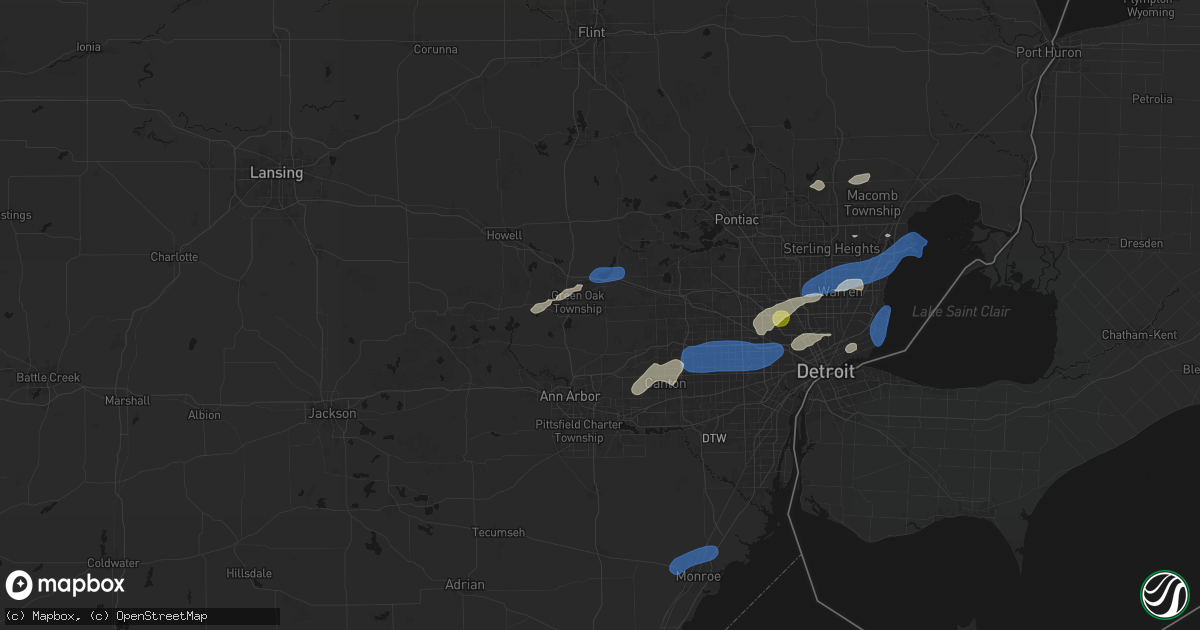 Hail map in South Lyon, MI on May 19, 2026