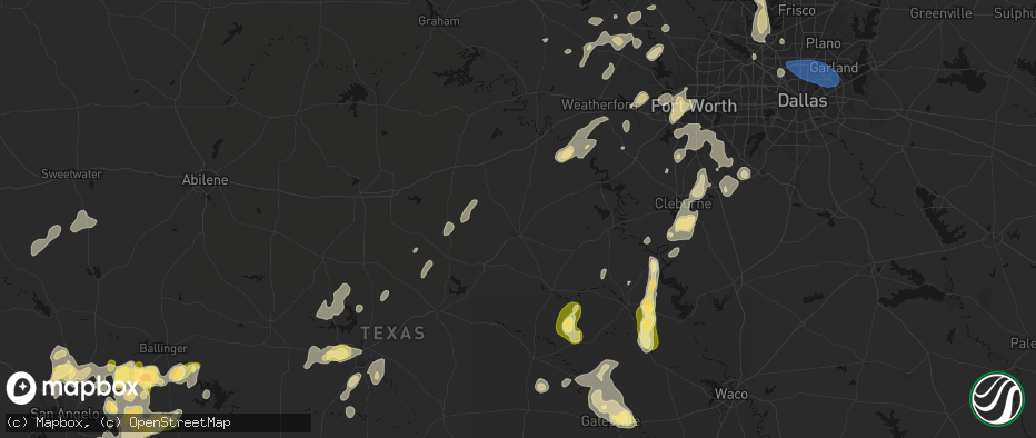 Hail map in Stephenville, TX on May 19, 2026