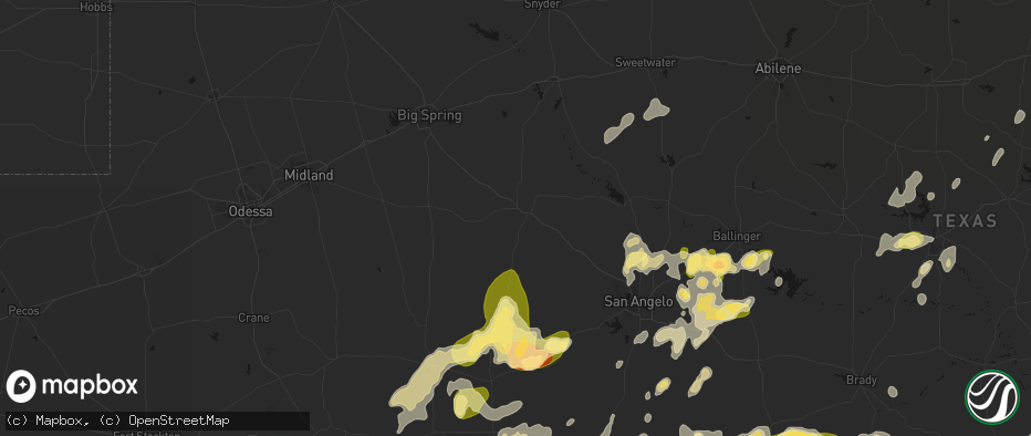 Hail map in Sterling City, TX on May 19, 2026