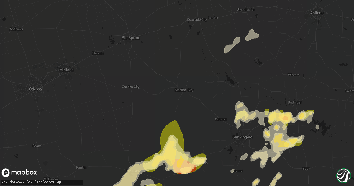 Hail map in Sterling City, TX on May 19, 2026