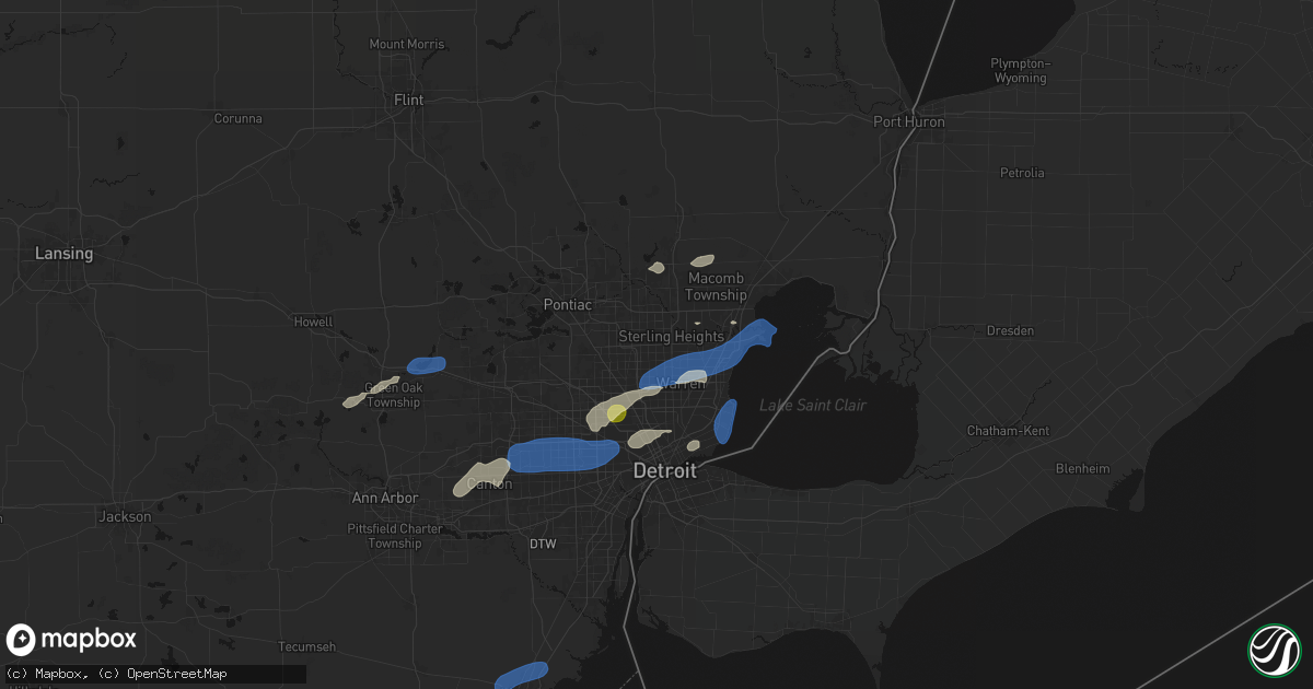 Hail map in Sterling Heights, MI on May 19, 2026