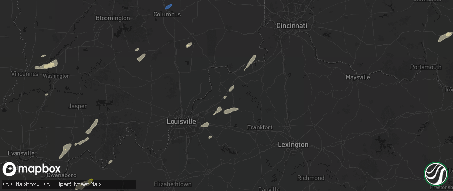 Hail map in Sulphur, KY on May 19, 2026
