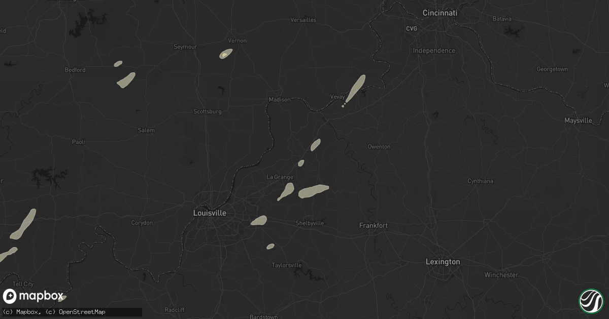 Hail map in Sulphur, KY on May 19, 2026
