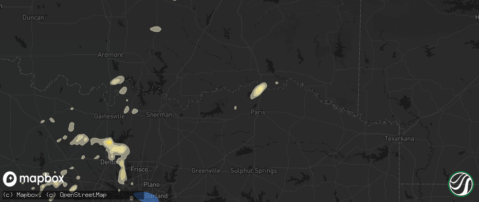Hail map in Sumner, TX on May 19, 2026