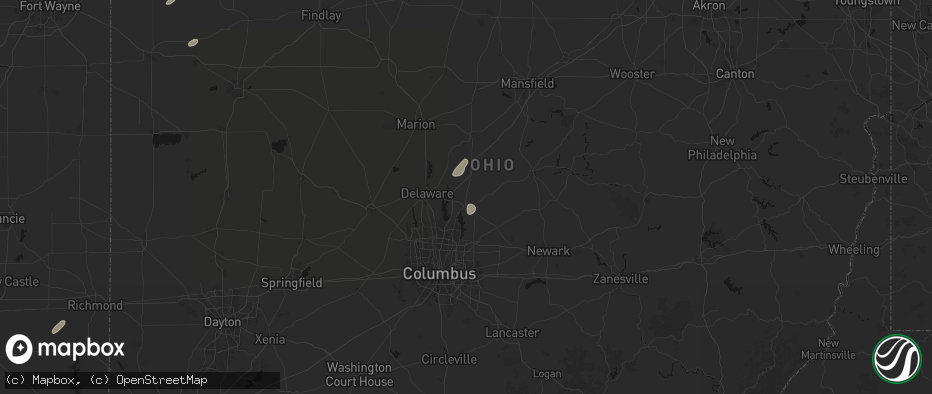 Hail map in Sunbury, OH on May 19, 2026