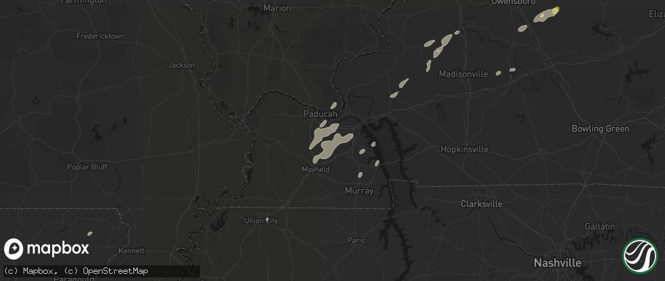 Hail map in Symsonia, KY on May 19, 2026