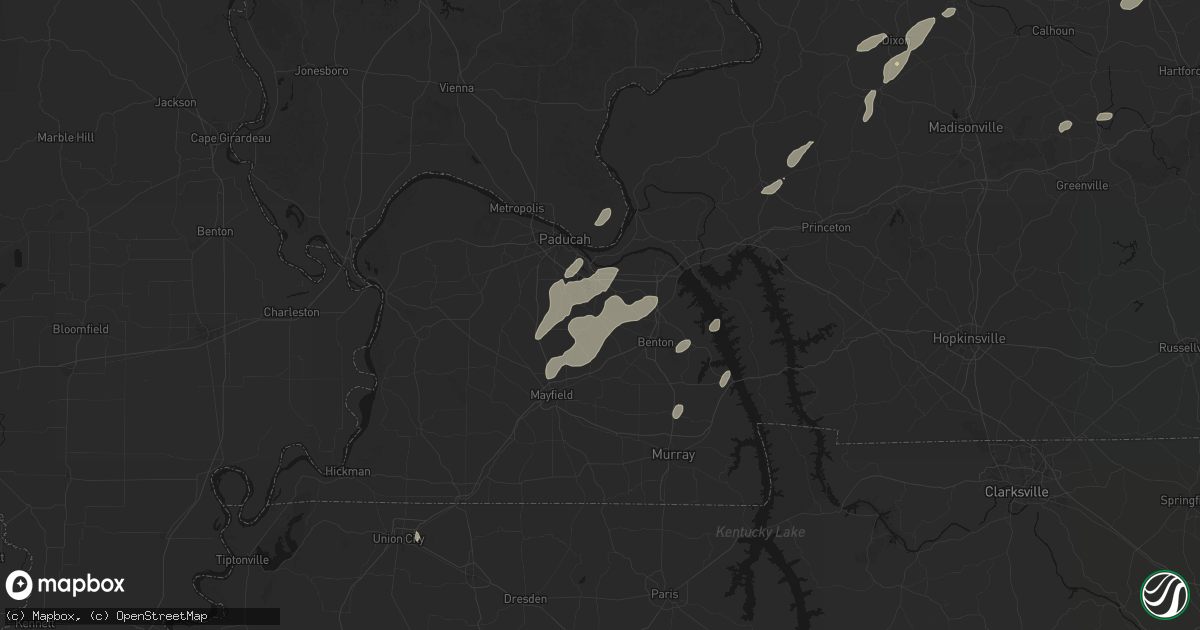 Hail map in Symsonia, KY on May 19, 2026
