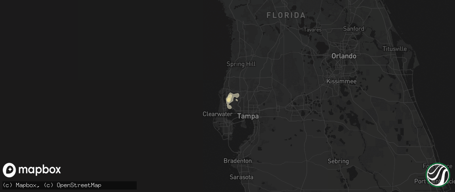 Hail map in Tarpon Springs, FL on May 19, 2026