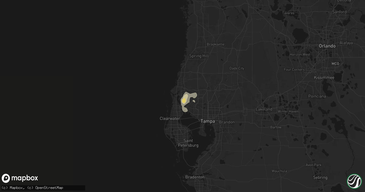 Hail map in Tarpon Springs, FL on May 19, 2026