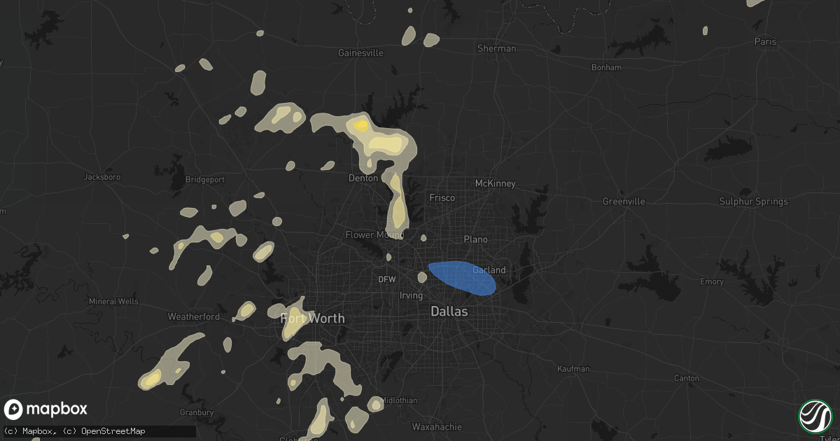 Hail map in The Colony, TX on May 19, 2026
