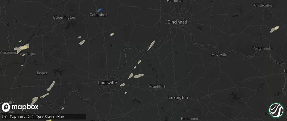 Hail map in Turners Station, KY on May 19, 2026