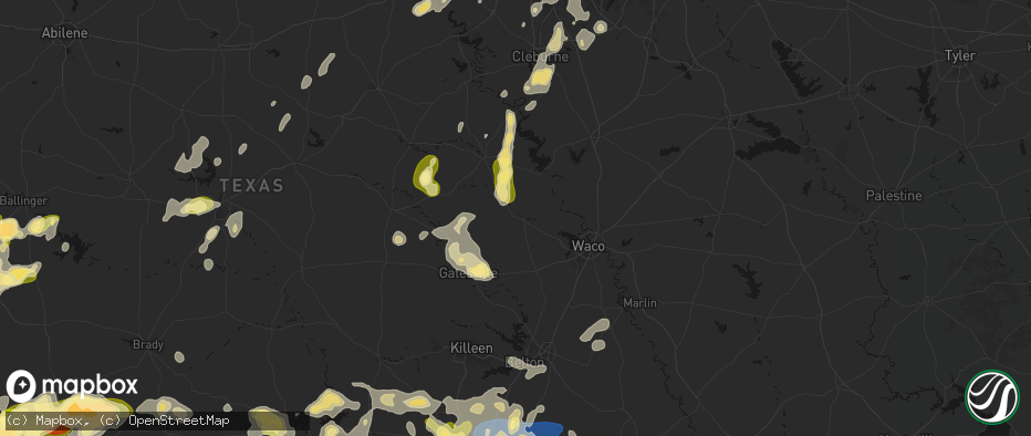 Hail map in Valley Mills, TX on May 19, 2026