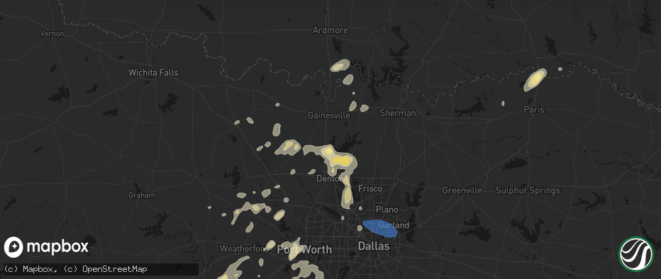 Hail map in Valley View, TX on May 19, 2026