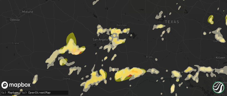 Hail map in Vancourt, TX on May 19, 2026