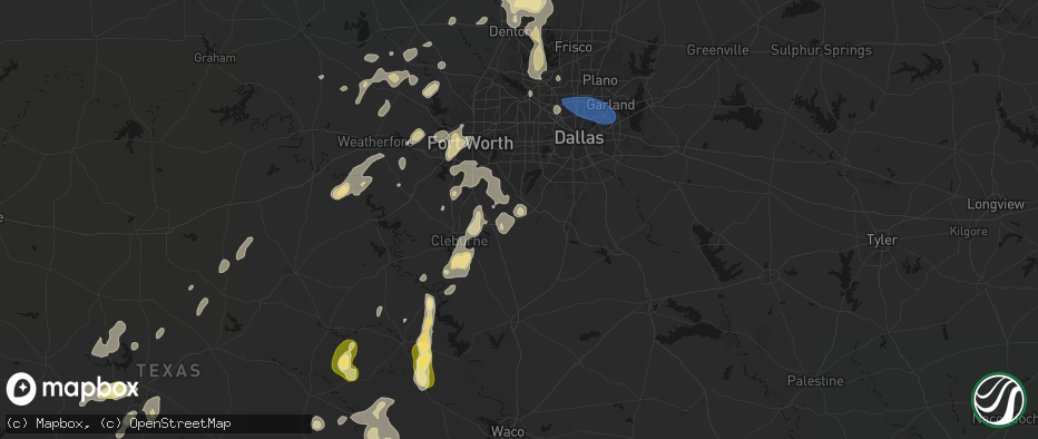 Hail map in Venus, TX on May 19, 2026