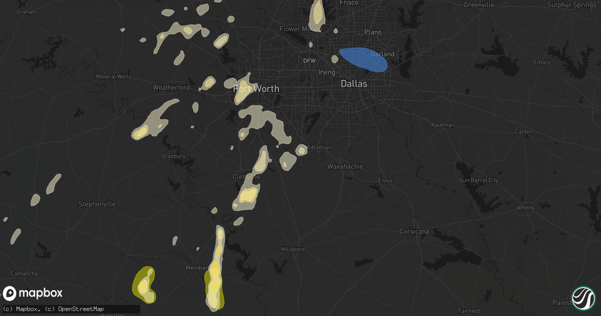 Hail map in Venus, TX on May 19, 2026