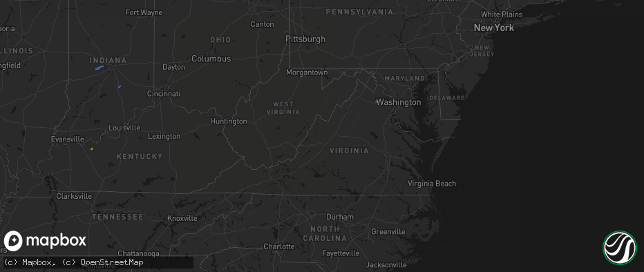 Hail map in Virginia on May 19, 2026