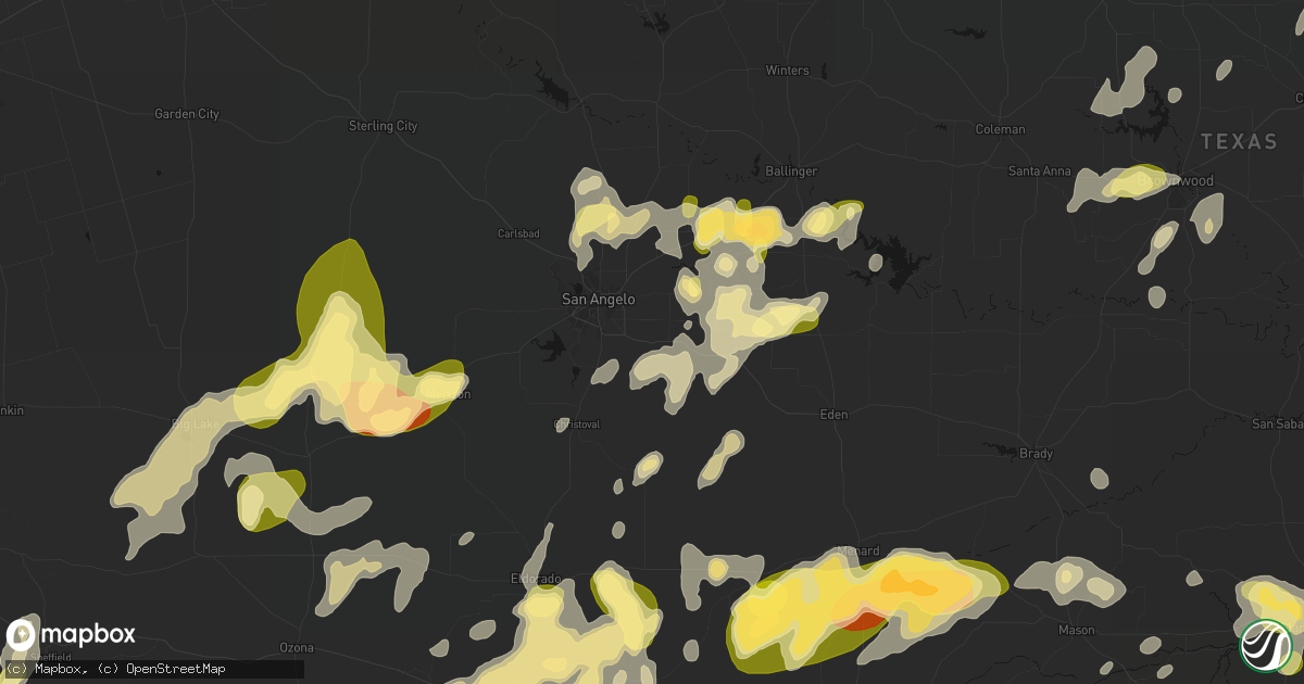 Hail map in Wall, TX on May 19, 2026