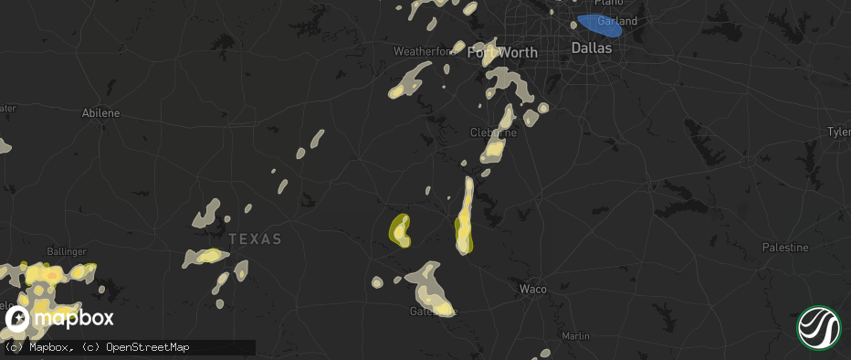 Hail map in Walnut Springs, TX on May 19, 2026