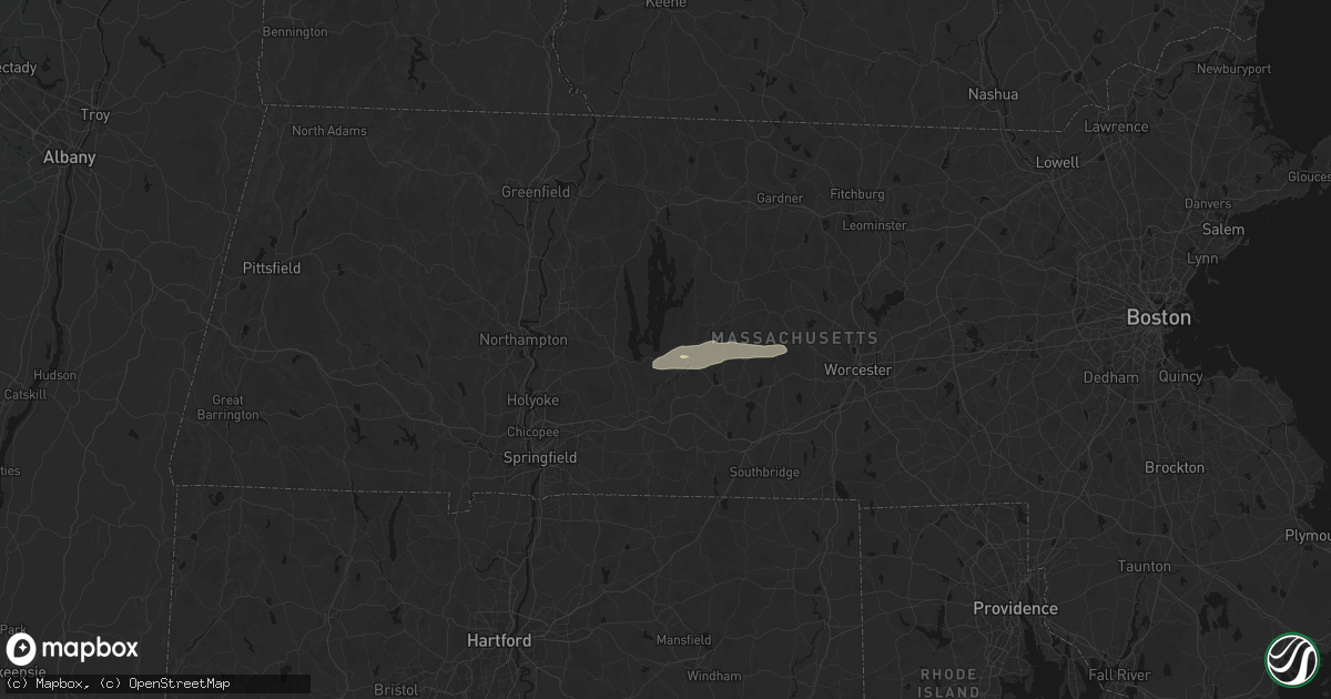Hail map in Ware, MA on May 19, 2026