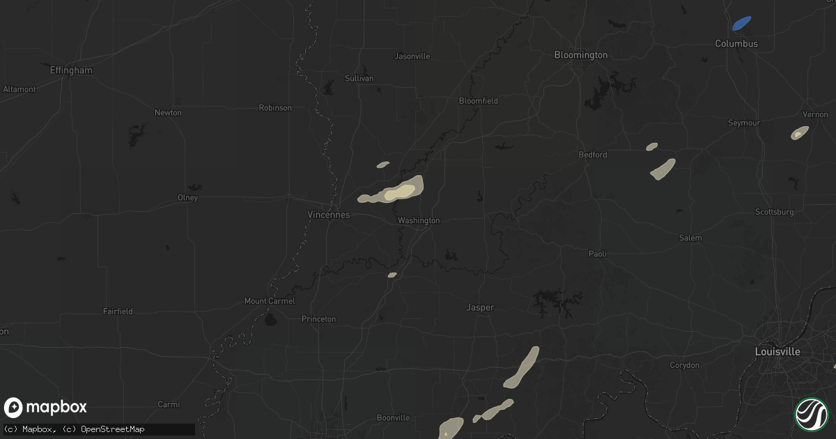 Hail map in Washington, IN on May 19, 2026