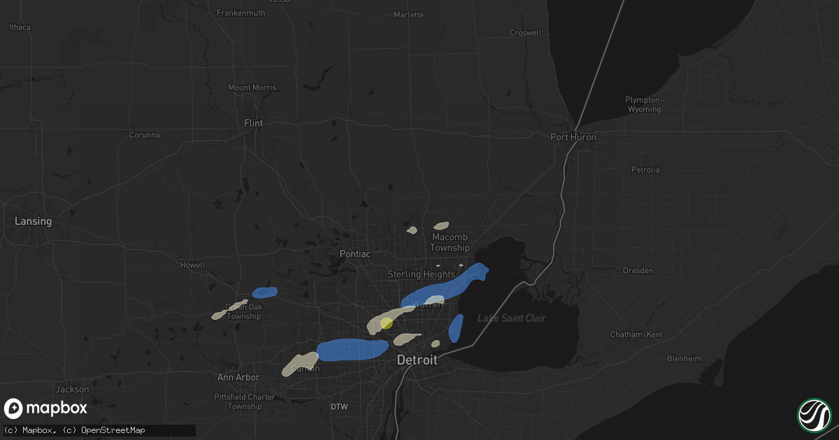 Hail map in Washington, MI on May 19, 2026