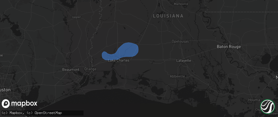 Hail map in Welsh, LA on May 19, 2026