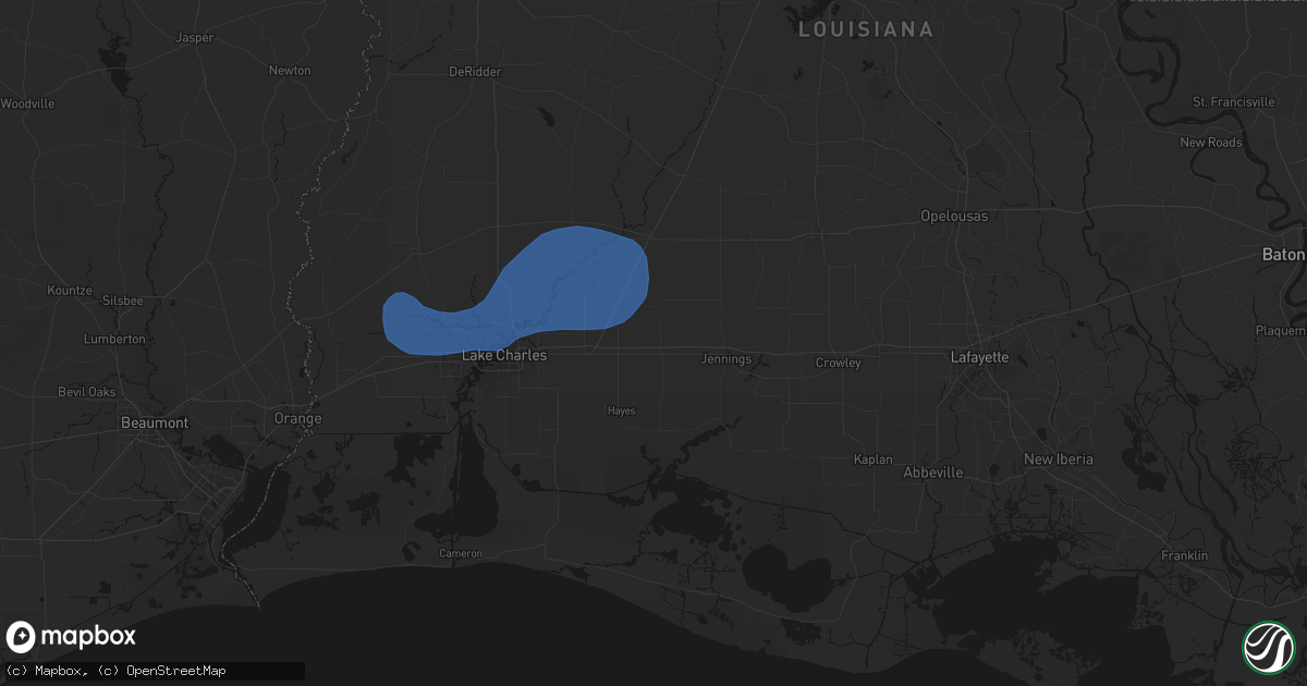 Hail map in Welsh, LA on May 19, 2026