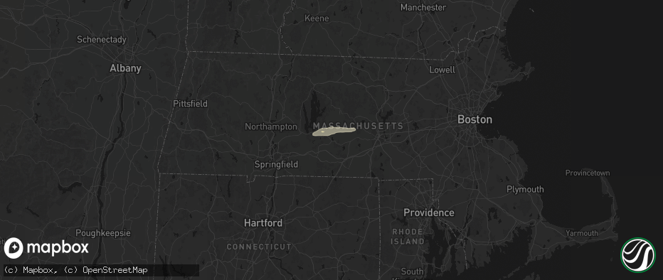 Hail map in West Brookfield, MA on May 19, 2026