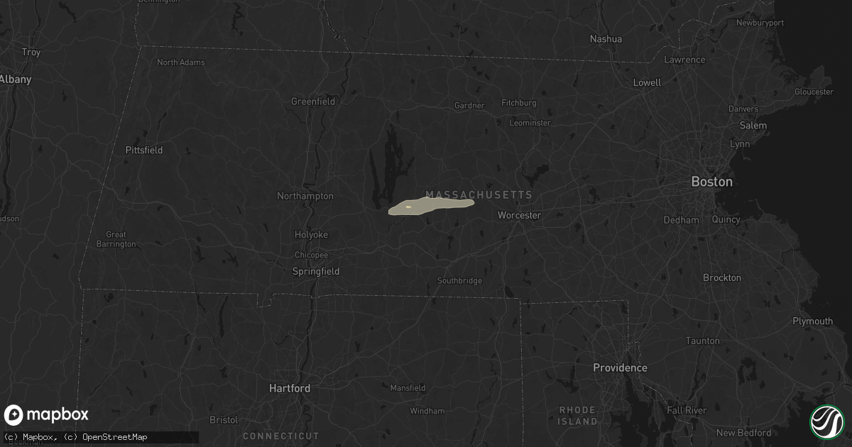 Hail map in West Brookfield, MA on May 19, 2026