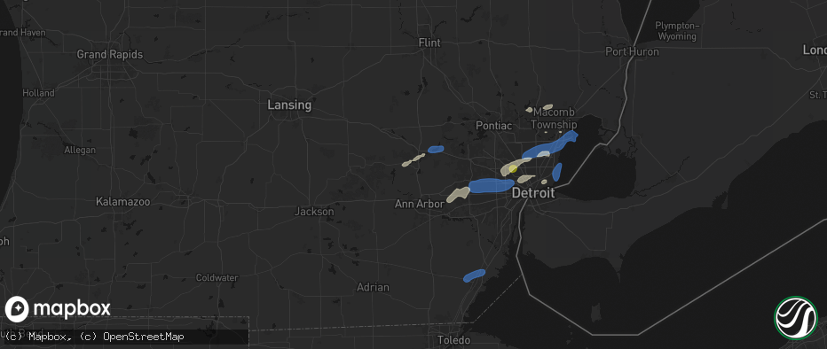 Hail map in Whitmore Lake, MI on May 19, 2026