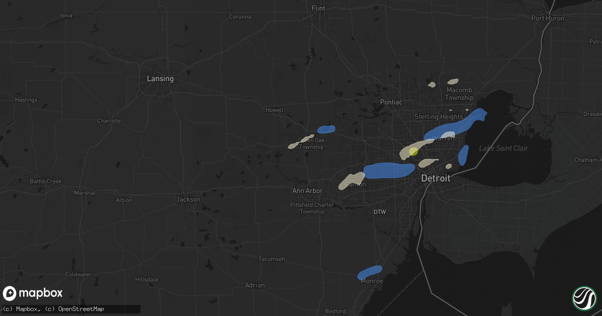 Hail map in Whitmore Lake, MI on May 19, 2026