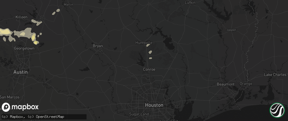 Hail map in Willis, TX on May 19, 2026