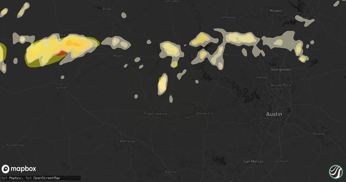 Hail map in Willow City, TX on May 19, 2026