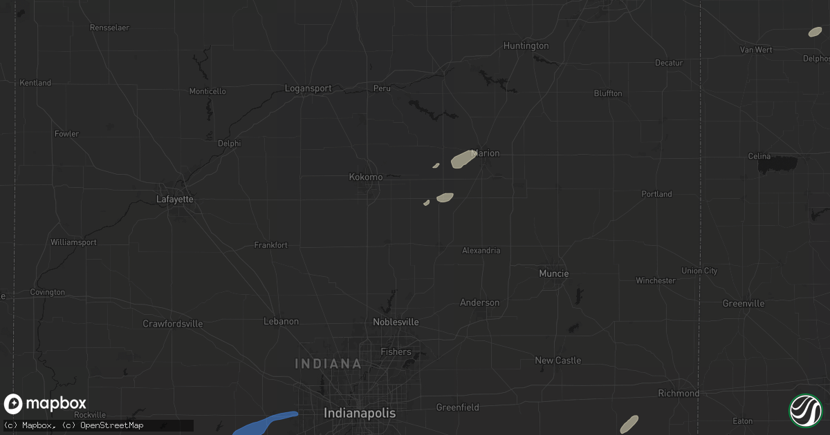 Hail map in Windfall, IN on May 19, 2026