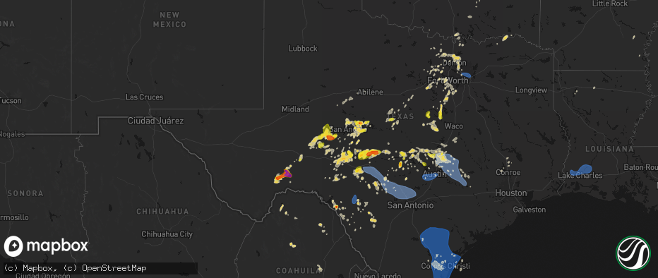 Hail map on May 19, 2026