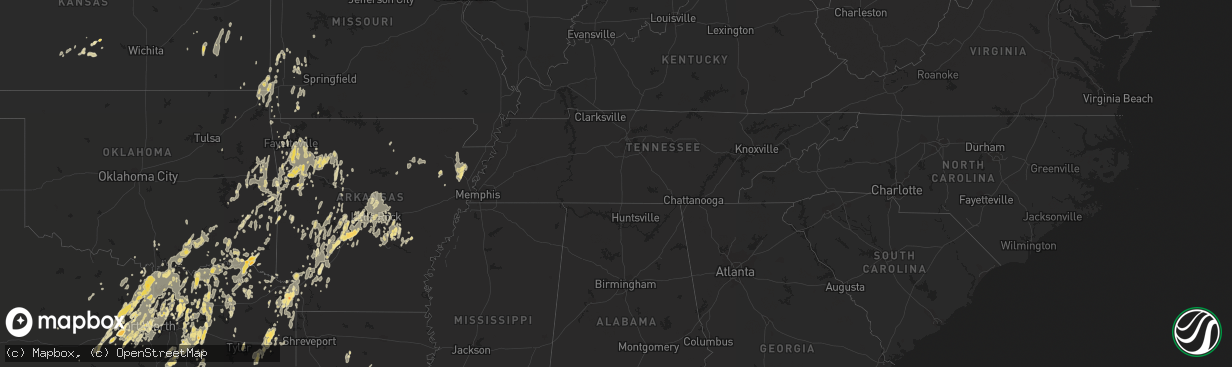 Hail map in Louisiana on May 20, 2011