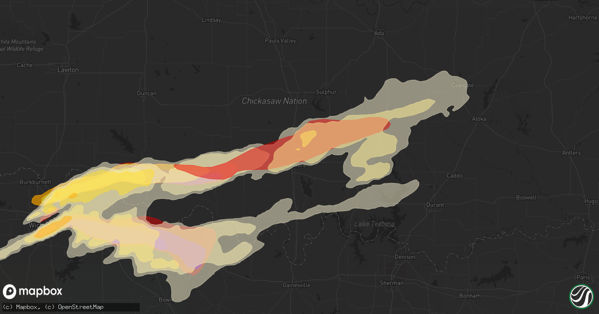 Hail map in Ardmore, OK on May 20, 2013