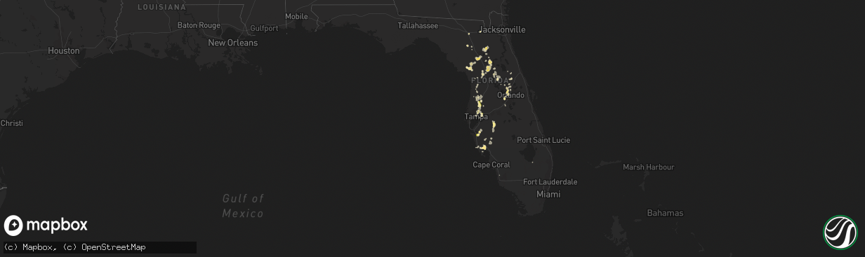Hail map in Florida on May 20, 2013