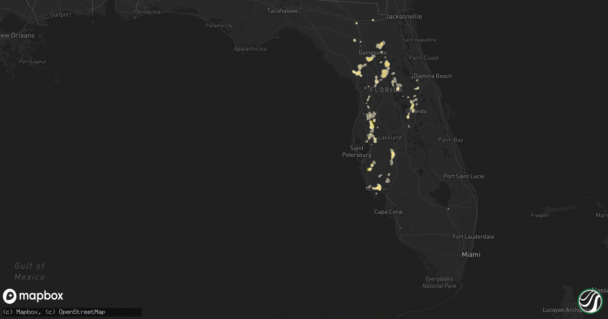 Hail map in Florida on May 20, 2013