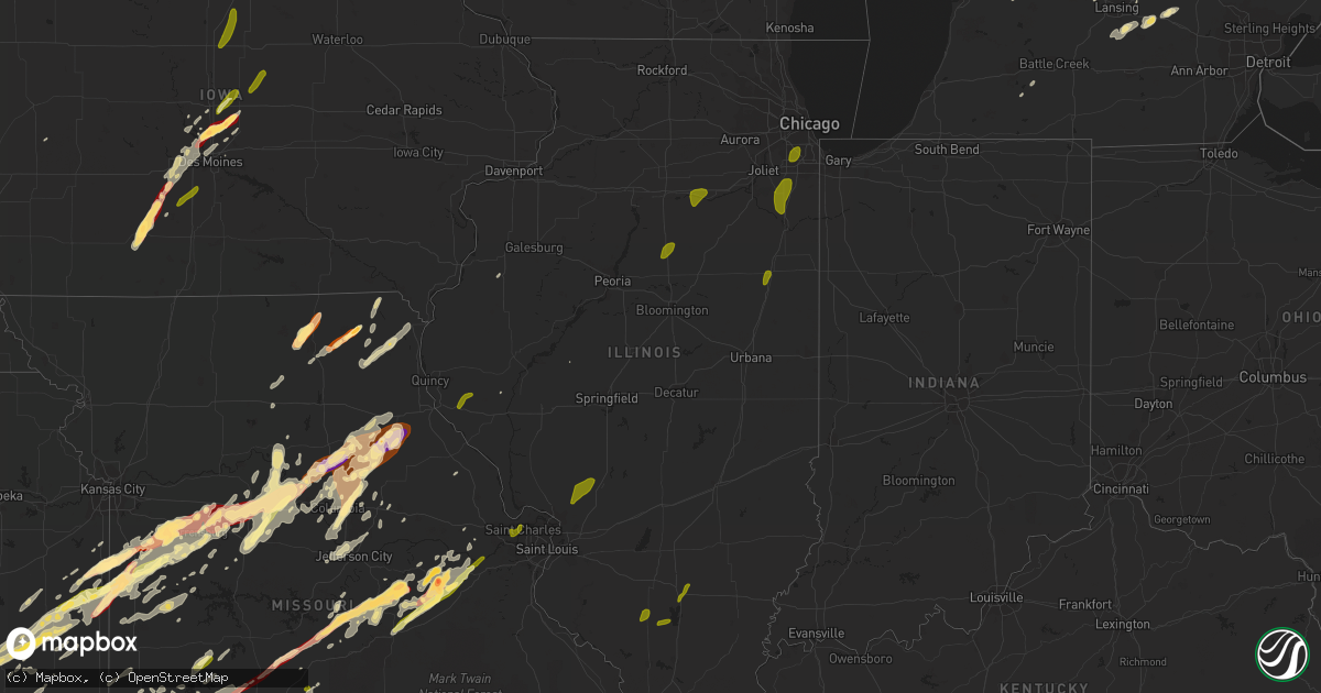 Hail map in Illinois on May 20, 2013