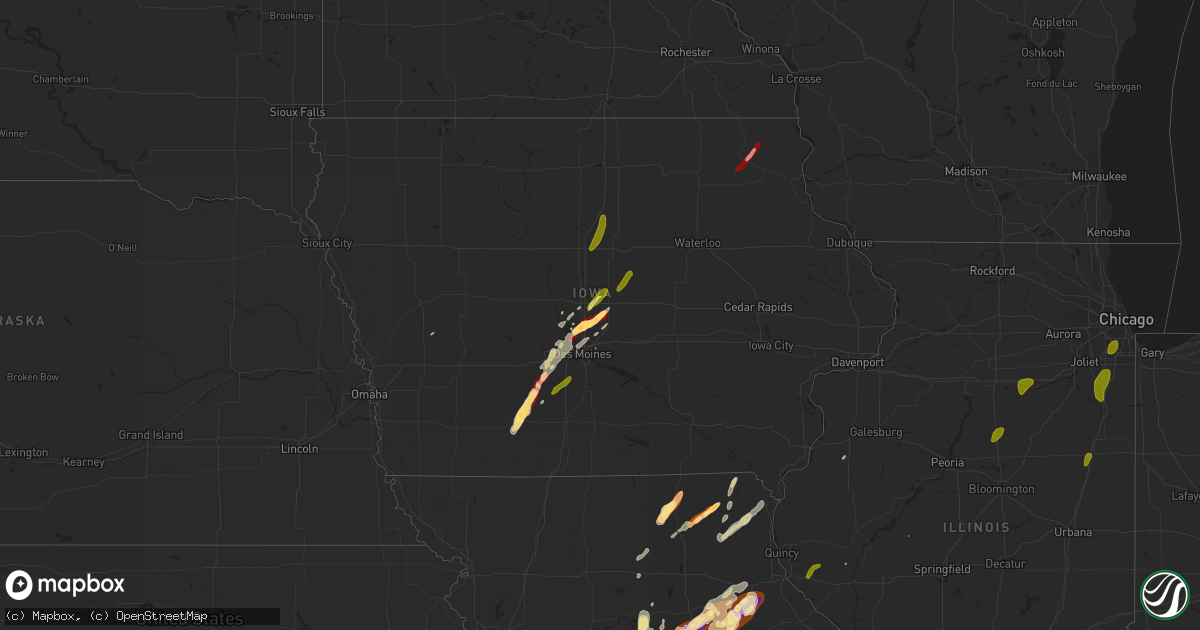 Hail map in Iowa on May 20, 2013