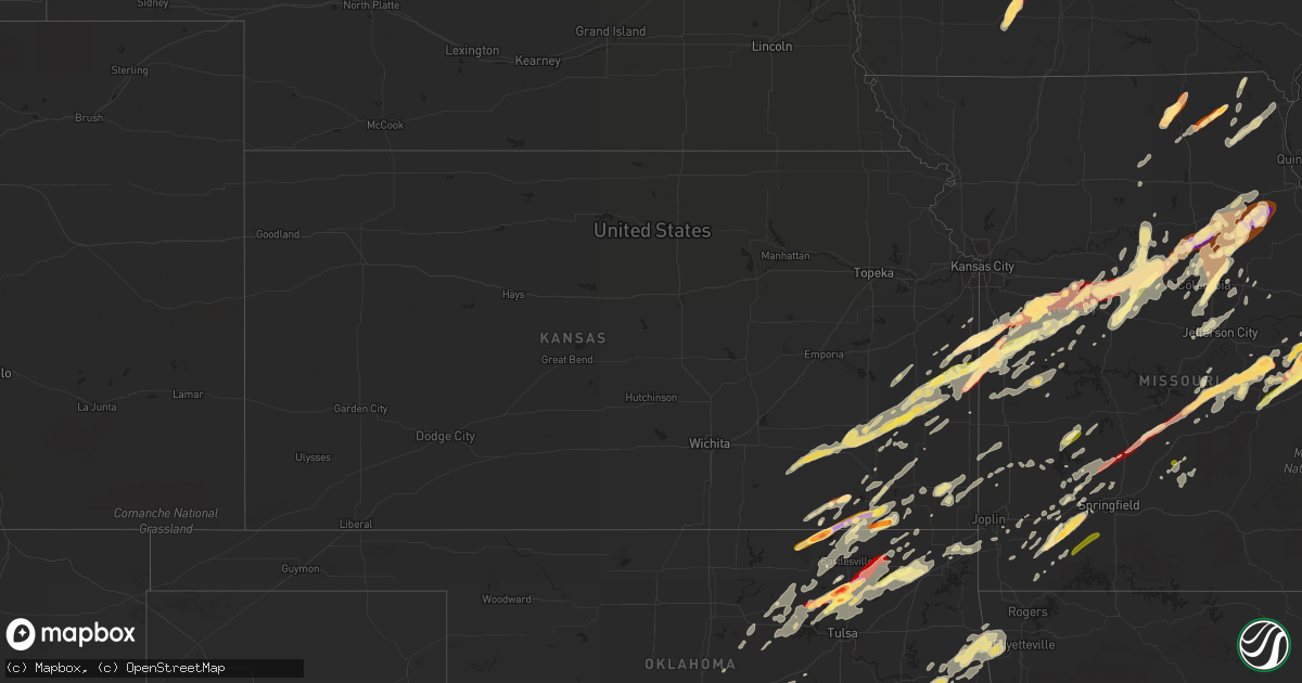 Hail map in Kansas on May 20, 2013