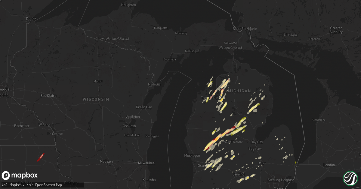 Hail map in Michigan on May 20, 2013