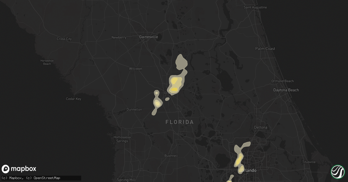 Hail map in Ocala, FL on May 20, 2013