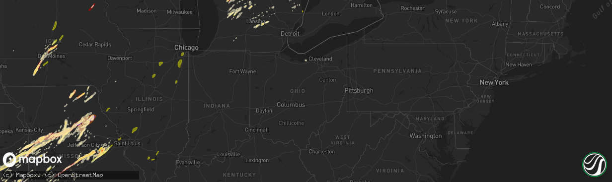 Hail map in Ohio on May 20, 2013