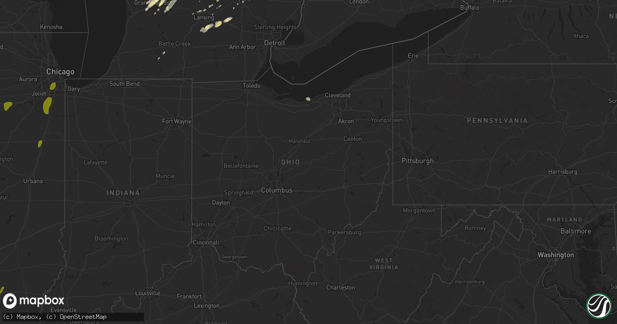 Hail map in Ohio on May 20, 2013