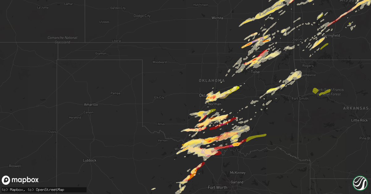 Hail map in Oklahoma on May 20, 2013