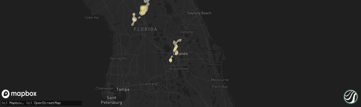 Hail map in Orlando, FL on May 20, 2013
